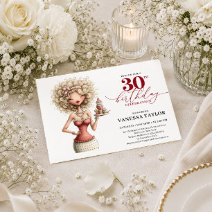 Convite Festa de Aniversário de 30 Anos Mulher Excêntrica