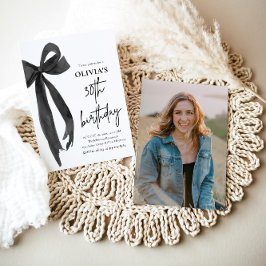 Convite Festa de aniversário de 30 anos Preto de Cores d'Á