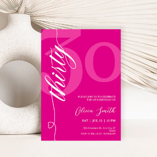 Convite Festa de Aniversário de 30 anos Rosa Moderno
