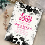 Convite Festa de aniversário de 30 anos Rosa Quente com Im<br><div class="desc">Convite de festas de aniversário de 30 anos Rosa Quente Impressão</div>