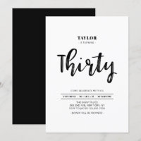 Festa de Aniversário de 30 anos Simples Preto e Br