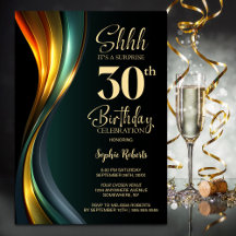 Festa de Aniversário de 30 Anos Surpresa Preta e D