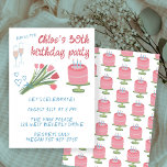 Convite Festa de aniversário de 30 anos Whimsérica, Girlie<br><div class="desc">Cartão bonito perfeito para um convite de aniversário divertido! Mão fez arte para você! TOTALMENTE PERSONALIZÁVEL! Clique em "Personalizar" acima para editar o texto. Clique em "editar usando a ferramenta design" para ajustar as fontes, cores e posicionamentos. Exclua o padrão do cupcake traseiro, se preferir. (veja meu compro para designs...</div>