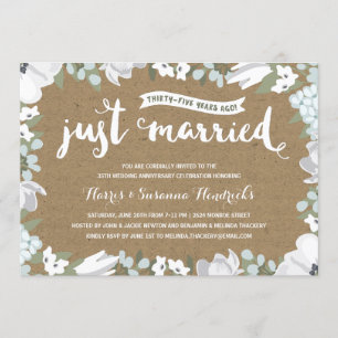 Convite Festa de aniversário de 35 anos de casamento botân