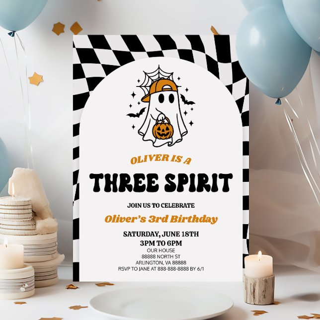 Convite Festa de Aniversário de 3 anos com Tema Halloween  (Criador carregado)