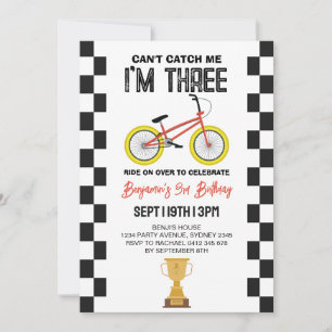 Convite Festa de Aniversário de 3 anos de Bicicleta BMX