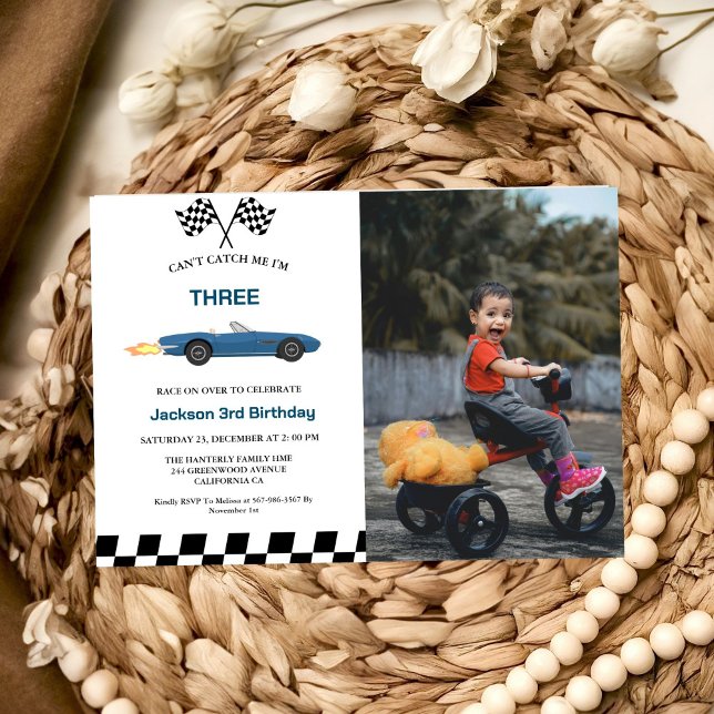 Convite Festa de aniversário de 3 anos do Carro Race (Criador carregado)