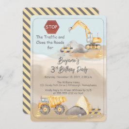 Convite Festa de aniversário de 3 anos do Garoto do Caminh