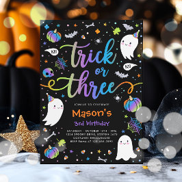 Convite Festa De aniversário de 3 anos Ghost Do Halloween
