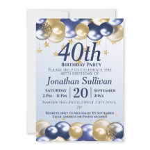 Festa de Aniversário de 40 anos com Balões Navy Do
