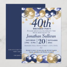 Festa de Aniversário de 40 anos com Balões Navy Do