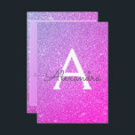 Convite Festa de aniversário de 40 anos com brilho roxo ro<br><div class="desc">Nome do Monograma e Convite de festas Inicial da Festa de aniversário Glitter Glitter de Ombre Rosa e Roxo. Este convite de 40 anos é perfeito para a Festa de Menina Glitter Rosa e Roxo,  que procura celebrar em Rosa e Roxo.</div>