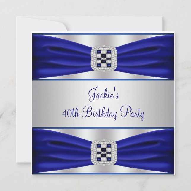 Convite Festa de Aniversário de 40 anos com Diamante Safir (Frente)