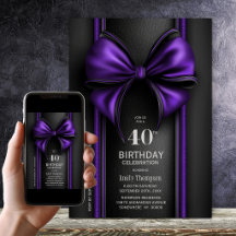 Festa de Aniversário de 40 anos com Laço Roxo Eleg