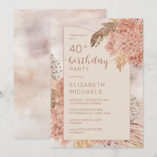 Convite Festa de aniversário de 40 anos de Blooms de Hydr