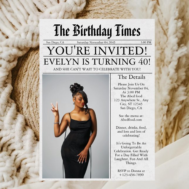 Convite Festa de aniversário de 40 anos de Fotografia Diár (Criador carregado)