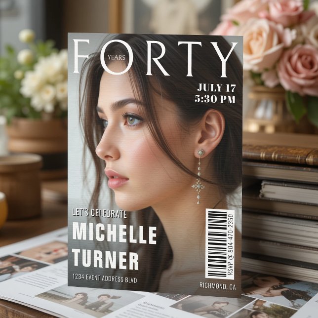 Convite Festa de aniversário de 40 anos de Fotografias do  (Criador carregado)