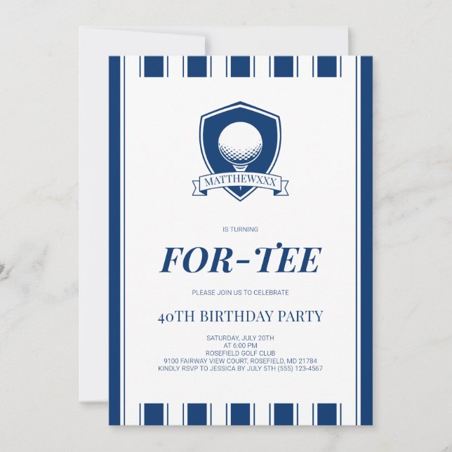 Convite Festa de Aniversário de 40 Anos de Golfe com Treze (Frente)