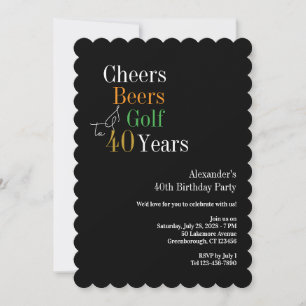 Convite Festa de Aniversário de 40 Anos de Golfe e Cerveja