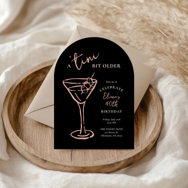 Convite Festa de aniversário de 40 anos de Tini Bit Antigo (Criador carregado)