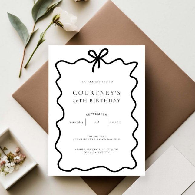 Convite Festa de aniversário de 40 anos do Arco de Fita Wh (Criador carregado)