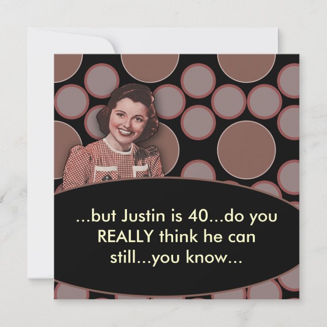 Convite Festa de Aniversário de 40 Anos do Cara (Frente)