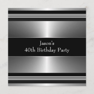 Convite Festa de Aniversário de 40 Anos do Homem Prata Pre