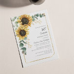 Convite Festa de aniversário de 40 anos Floral de Sunflowe<br><div class="desc">Crie seus convites para aniversário de 40 anos usando nosso modelo floral geométrico de girassol eucalipto clicando no botão "Personalizar"</div>