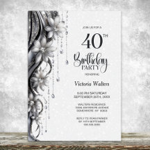 Festa de Aniversário de 40 anos Flores e Diamantes