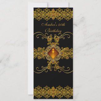 Convite Festa de Aniversário de 40 anos Joia Ornata Ouro P