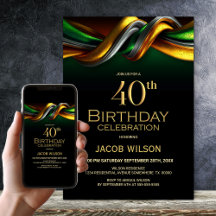 Festa de Aniversário de 40 anos Moderna em Verde e
