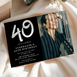 Convite Festa de Aniversário de 40 anos Moderna Foto