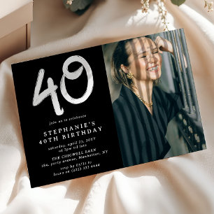 Convite Festa de Aniversário de 40 anos Moderna Foto