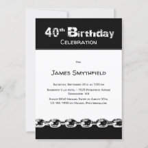 Festa de aniversário de 40 anos preto e branco