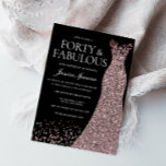 Convite Festa de aniversário de 40 anos Rosa,, Vestidas Do<br><div class="desc">Rosa Negra,  Dourada Vestida,  aniversário de 40 anos Convite de festas 40 e fabulosas Variações para o convite e itens correspondentes na nossa loja</div>