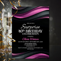 Festa de Aniversário de 40 anos surpresa preta e r