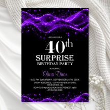 Festa de Aniversário de 40 anos surpresa preta e r