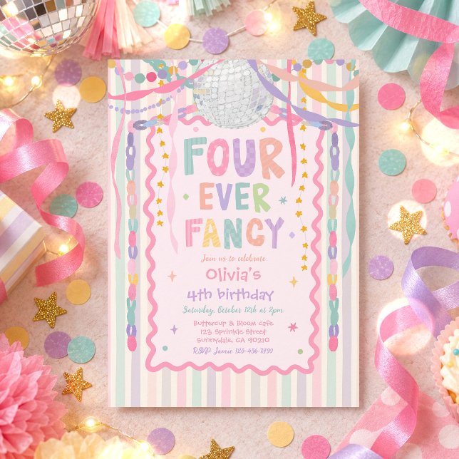 Convite Festa de Aniversário de 4 Anos da Menina Fantasios (Criador carregado)