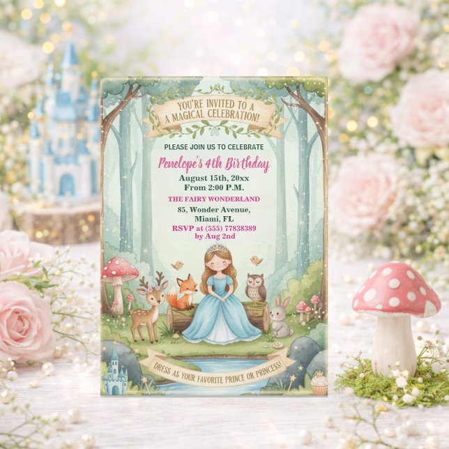 Convite Festa de Aniversário de 4 anos da Princesa com Ani (Criador carregado)