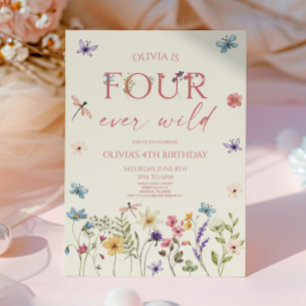 Convite Festa de Aniversário de 4 anos Four Ever Wild Wild