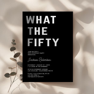 Convite Festa de Aniversário de 50 Anos Adulto WTF Diverti