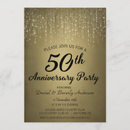 Convite Festa de Aniversário de 50 Anos Casamento de Ouro