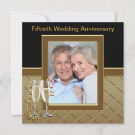 Convite Festa de Aniversário de 50 anos com Champanhe Dour