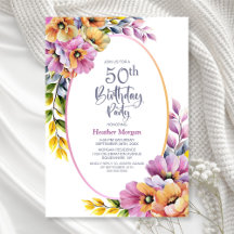 Festa de Aniversário de 50 anos com Rosas e Laranj