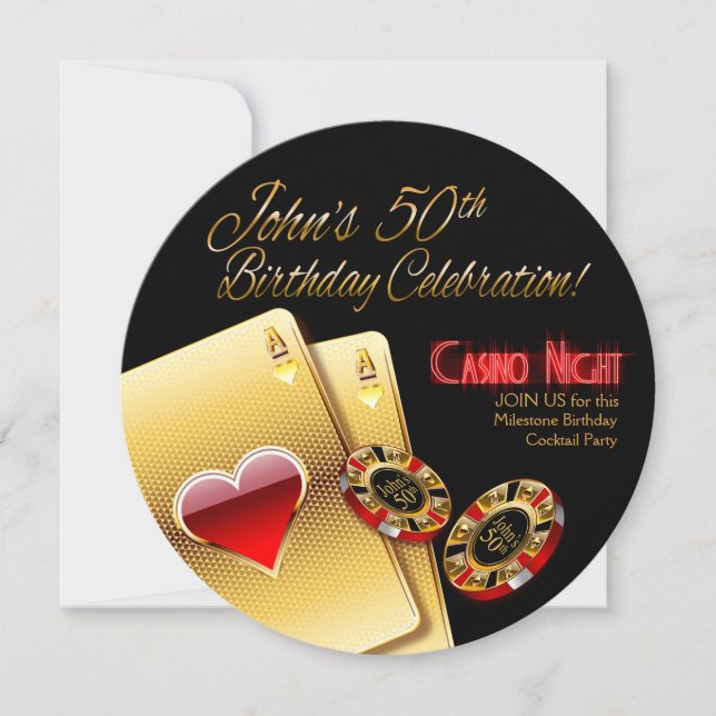 Convite Festa de Aniversário de 50 anos da Cathy Vegas Cas (Frente)