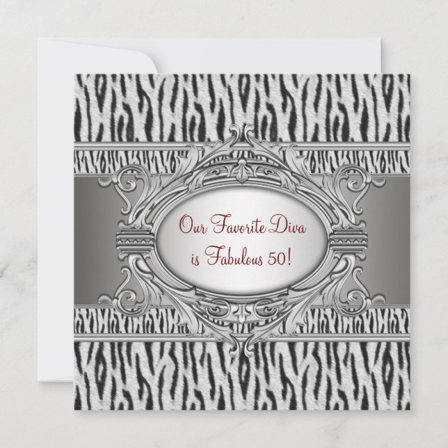 Convite Festa de Aniversário de 50 anos da Mulher Divina Z (Frente)