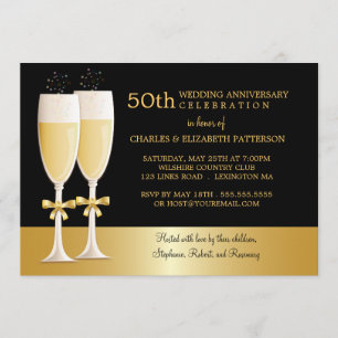 Convite Festa de Aniversário de 50 Anos de Casamento com C
