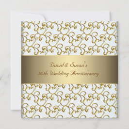 Convite Festa de Aniversário de 50 Anos de Casamento Gold 
