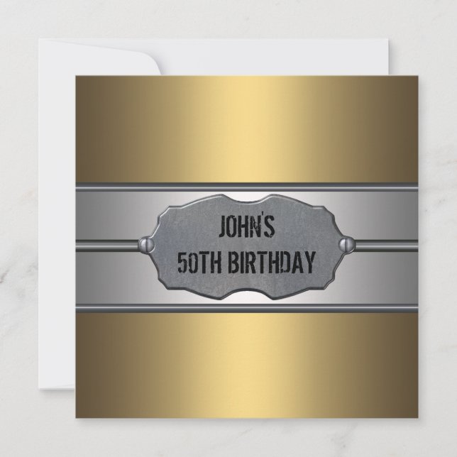 Convite Festa de Aniversário de 50 Anos do Homem Metálico  (Frente)