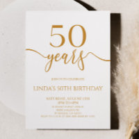 Festa de Aniversário de 50 anos Elegante Minimalis